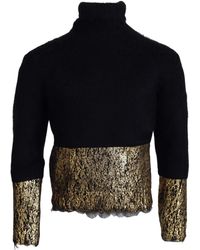 Dolce & Gabbana - Black Gold Turtleneck Mohair Pullover Mens Sweater - Lyst
