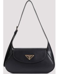 Prada - Black Pattina Nappa Calf Leather Shoulder Bag - Lyst