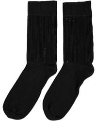 Dolce & Gabbana - Black Sequin Cotton Knit Mid Calf Accessory Socks - Lyst