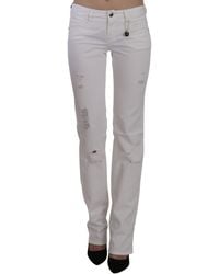 CoSTUME NATIONAL - White Cotton Slim Fit Straight Jeans Pants - Lyst