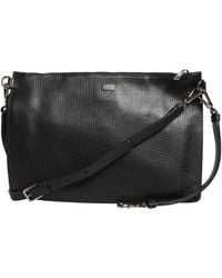 Dolce & Gabbana - Black Palmellato Leather Logo Plaque Shoulder Borse Bag - Lyst