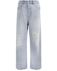 DIESEL - Light Blue Cotton Relaxed Fit Jeans - Lyst