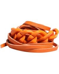 Ermanno Scervino - Orange Leather Chain Waist Metal Buckle Belt - Lyst