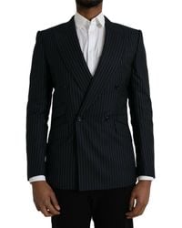 Dolce & Gabbana - Stripe Sicilia Double Breasted Coat Blazer - Lyst