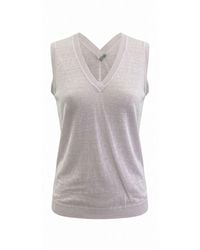 Malo - Pink Linen Tank - Lyst