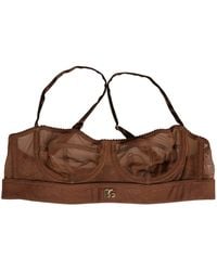 Dolce & Gabbana - Dg Logo Nylon Mesh Balconette Bra Underwear - Lyst