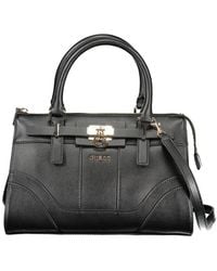 Guess - Black Polyurethane Handbag - Lyst