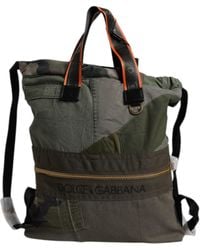 Dolce & Gabbana - Military Green Patchwork Rucksack Backpack Bag - Lyst