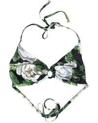 Dolce & Gabbana - Black Floral Two Piece Beachwear Swimwear Bikini - Lyst