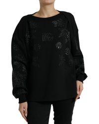 Dolce & Gabbana - Pullover Floral Logo Applique Sweater - Lyst