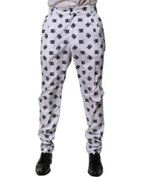 Dolce & Gabbana - Logo Cotton Skinny Denim Trouser Pants And Polyester - Lyst