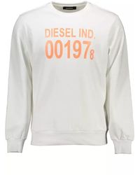 DIESEL - White Cotton Sweater - Lyst