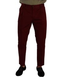 Dolce & Gabbana - Dark Red Cotton S Chinos Trouser Dress Pants - Lyst