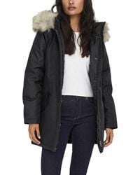 ONLY - Black Polyester Parka - Lyst