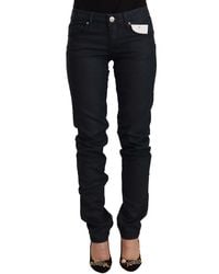 Acht - Black Cotton Low Waist Slim Fit Denim Jeans - Lyst