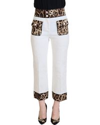 Dolce & Gabbana - Elegant Leopard Print Pants For Sophisticated Style - Lyst