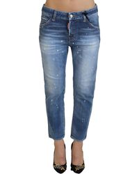 DSquared² - Cotton Low Waist Cropped Denim Cool Girl Jeans - Lyst