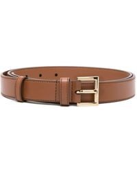 Prada - Logo Plaque Leather Belt - Lyst
