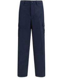Stone Island - Blue Cotton Cargo Pants - Lyst