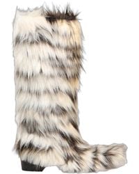 Dolce & Gabbana - Multicolor Knee High Faux Fur Boots Shoes - Lyst