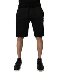 Dolce & Gabbana - Black Cotton Sweatshorts Men Bermuda Shorts - Lyst