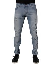 Dolce & Gabbana - Slim Fit Distressed Jeans - Lyst