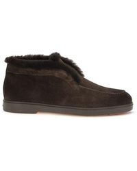 Santoni - Calf Leather Bos Taurus Ankle Boots - Lyst