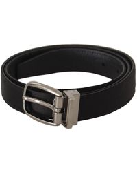 Dolce & Gabbana - Elegant Silk Leather Belt With Logo Buckle - Lyst