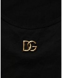 Dolce & Gabbana - Dg Logo Cotton Sleeveless Tank Top - Lyst