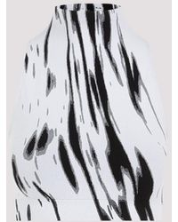 Wolford - White Black Paint Brush Sleeveless Polyamide Top - Lyst