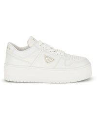 Prada - White Calf Leather Bos Taurus Platform Sneakers - Lyst