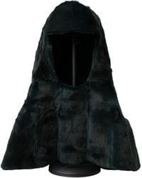 Dolce & Gabbana - Black Weasel Fur Whole Head Wrap Hat - Lyst