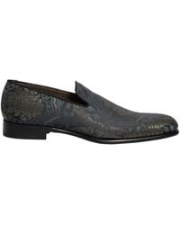 Dolce & Gabbana - Black Floral Brocade Slip On Loafers Shoes - Lyst