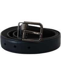 Dolce & Gabbana - Elegant Dark Leather Belt - Lyst