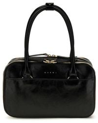 Marni - Black Calf Leather Bos Taurus Handbag - Lyst