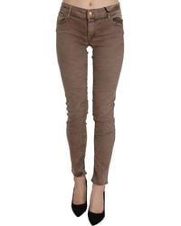 CYCLE - Brown Low Waist Slim Fit Skinny Pants - Lyst