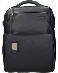 Piquadro - Black Leather Backpack - Lyst