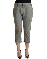 CYCLE - Gray 100% Cotton Mid Waist Skinny Cropped Pants - Lyst