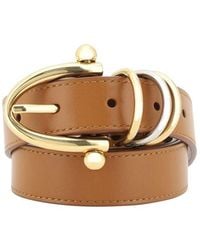 Chloé - Beige Calf Leather Bos Taurus Regular Belt - Lyst