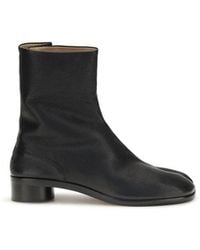 Maison Margiela - Black Calf Leather Bos Taurus Ankle Boots - Lyst