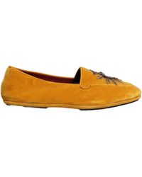 Dolce & Gabbana - Yellow Velvet Dg Heart Loafers Flats Shoes - Lyst