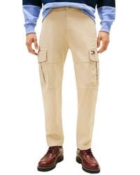 Tommy Hilfiger - Beige Recycled Cotton Cargo Pants - Lyst