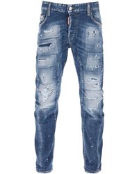 DSquared² - Medium Mended Rips Wash Tidy Biker Jeans - Lyst