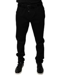 Dolce & Gabbana - Logo Cotton Stretch Skinny Denim Jeans - Lyst
