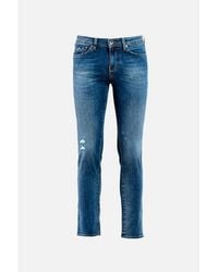 Gas - Blue Cotton Slim Fit Jeans - Lyst