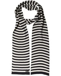 Dolce & Gabbana - Black White Stripes Silk Knitted Shawl Scarf - Lyst