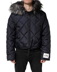 Dolce & Gabbana - Quilted Fur Shearling Hooded Jacket Clothing - Lyst