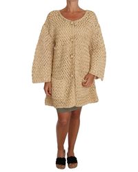Dolce & Gabbana - Cardigan Crochet Knitted Raffia Sweater - Lyst