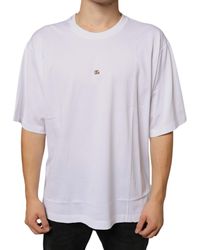 Dolce & Gabbana - White Metal Dg Logo Cotton Short Sleeves T - Lyst