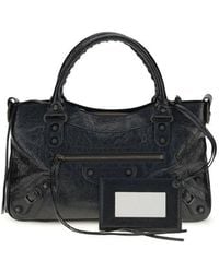 Balenciaga - Black Lamb Ovis Aries Aries Shoulder Bag - Lyst